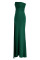 Olive Green Fashion Sexy Solid Patchwork Backless Slit Strapless Evening Dress
