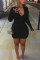 Red Fashion adult Ma'am Sweet Cap Sleeve Long Sleeves O neck Step Skirt skirt Solid chain Dresses