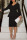 Black Casual Work Solid Patchwork Flounce V Neck One Step Skirt Dresses