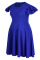 Royal Blue Casual Solid Patchwork Flounce O Neck A Line Plus Size Dresses