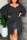 Black Casual Solid Tassel Patchwork Asymmetrical V Neck Straight Dresses