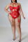 Red Sexy Solid Hollowed Out Patchwork See-through Swimwears