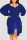 Blue Casual Solid Tassel Patchwork Asymmetrical V Neck Straight Dresses