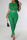 Green Fashion Sexy Casual Solid Patchwork See-through O Neck Sleeveless Two Pieces
