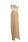 Apricot Sexy Solid Sequins Patchwork See-through Slit Spaghetti Strap Sling Dress Dresses