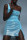 Blue Fashion Sexy Patchwork Sequins See-through Backless One Shoulder Sleeveless Dress