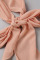 Nude Pink Sexy Solid Bandage Patchwork Buckle Fold Turndown Collar One Step Skirt Dresses