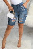 Camouflage Fashion Casual Patchwork Ripped High Waist Regular Denim Jeans