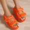 Orange Fashion Casual Embroidered Patchwork Round Comfortable Shoes