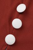 Black Casual Print Patchwork Buttons Slit V Neck One Step Skirt Dresses