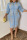 Light Blue Casual Solid Patchwork Hot Drill Turndown Collar Three Quarter Straight Denim Dresses