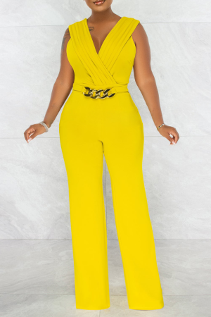 Casual Patchwork Tie-dye U Neck Straight Jumpsuits(5 Colors) main image 1