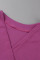 Purple Casual Solid Patchwork V Neck Long Sleeve Two Pieces