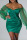 Green Sexy Solid Patchwork Off the Shoulder Pencil Skirt Dresses