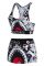Grey Fashion Casual Sportswear Print Patchwork U Neck Sleeveless Two Pieces