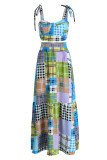 Pink Sexy Casual Print Bandage Backless Spaghetti Strap Sleeveless Two Pieces