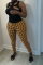 Blue Sexy Print Fold Skinny High Waist Pencil Full Print Bottoms