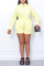Light Yellow Casual Solid Patchwork Turndown Collar Long Sleeve Two Pieces