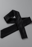 Black Casual Print Bandage Patchwork V Neck Straight Dresses