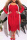 Red Fashion Casual Solid Patchwork O Neck Plus Size Two Pieces