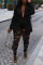 Red Sexy Street Solid Hollowed Out Patchwork Buttons Turn-back Collar Two Pieces