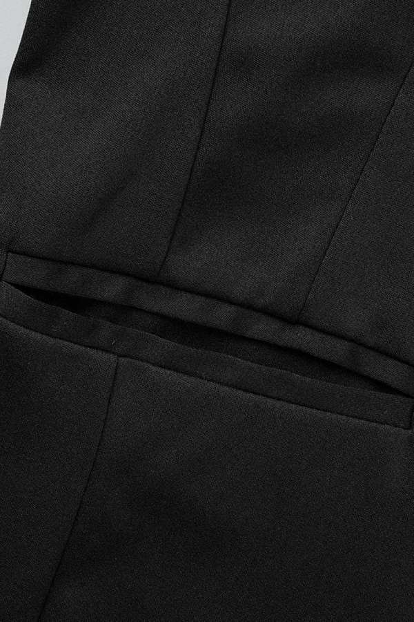 Street Solid Color Turndown Collar Long Sleeve Two Pieces