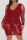 Red Sexy Solid Embroidered Sequins Patchwork U Neck Dresses