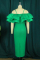Green Fashion Sexy Formal Solid Patchwork Backless Off the Shoulder Evening Dress