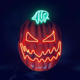 Red Green Halloween Pumpkin Light Up Mask