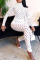 White Fashion Casual Solid Ripped Hollowed Out Turtleneck Long Sleeve Two Pieces