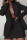 Black Casual Solid Patchwork Turn-back Collar Long Sleeve Two Pieces