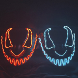 Red Scary Halloween Mask LED Light up Mask Cosplay Glowing in The Dark Mask Costume Halloween Face Masks