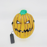 Yellow Halloween Pumpkin Light Up Mask