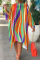 Colour Daily Fashion Striped Print Long Sleeve Plus Size Dresses