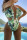 Green Fashion Sexy Print Bandage Hollowed Out Backless Swimwears (With Paddings)