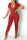Red Fashion Sexy Solid Ripped Hollowed Out V Neck Skinny Jumpsuits