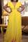 Yellow Elegant Solid Patchwork Fold V Neck Straight Jumpsuits