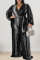 Black Casual Print Bandage Patchwork V Neck Plus Size Jumpsuits
