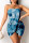 Blue Fashion Sexy Print Patchwork Backless Strapless Sleeveless Dress
