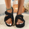 Black Fashion Casual Patchwork Solid Color Round Comfortable Shoes
