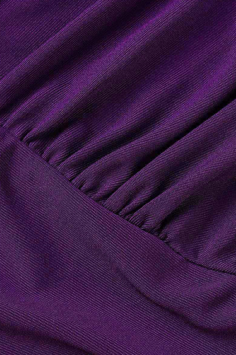 Wholesale Purple Elegant Solid Bandage Patchwork V Neck Straight ...