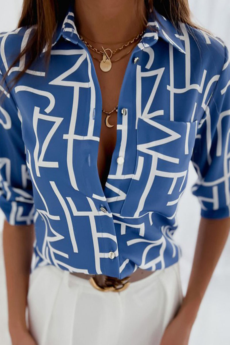 Casual Street Solid Buckle Turndown Collar Tops(16 Colors)