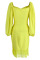Blue Casual Solid Tassel Patchwork Asymmetrical V Neck Straight Dresses
