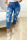 Blue Fashion Casual Solid Ripped Patchwork High Waist Regular Denim Jeans