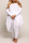 White Fashion Solid Flounce O Neck Plus Size Two Pieces