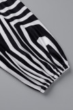 Grey Casual Print Bandage Patchwork V Neck Plus Size Jumpsuits