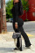 Rose Red Casual Solid Patchwork Square Collar Long Sleeve Two Pieces