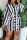 Black Fashion Casual Striped Print Bandage Patchwork With Belt V Neck Straight Dresses