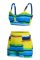 Yellow Sexy Striped Hollowed Out Patchwork Swimwears