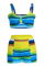 Yellow Sexy Striped Hollowed Out Patchwork Swimwears